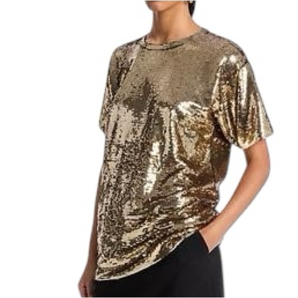 Micheal Micheal Kors Sequined Jersey Oversized T-shirt Size Medium - Picture 1 of 4